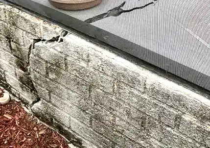cracked or leaning wall