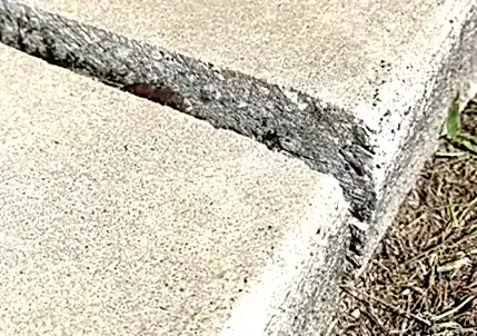 uneven concrete slab