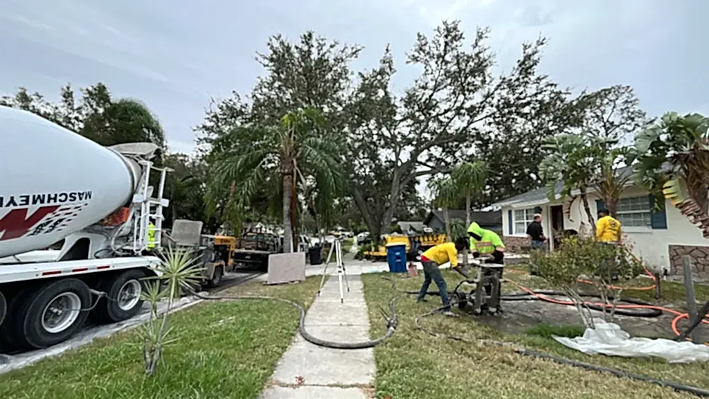 Clearwater Sinkhole Repair: How Helicon Stabilized a Home After a Cover Collapse Opened in the Front Yard 1 Clearwater Residential Sinkhole Repair Project 0002 DJI 20241016 110503 795