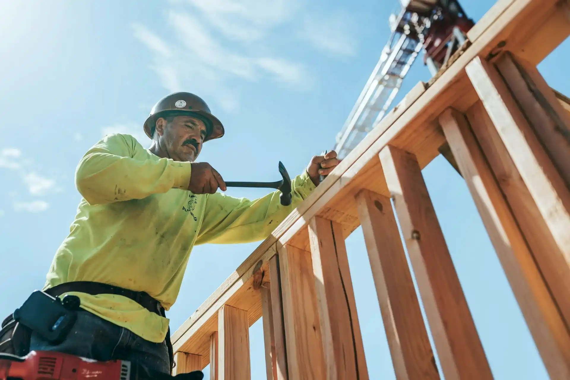 A man working on a house