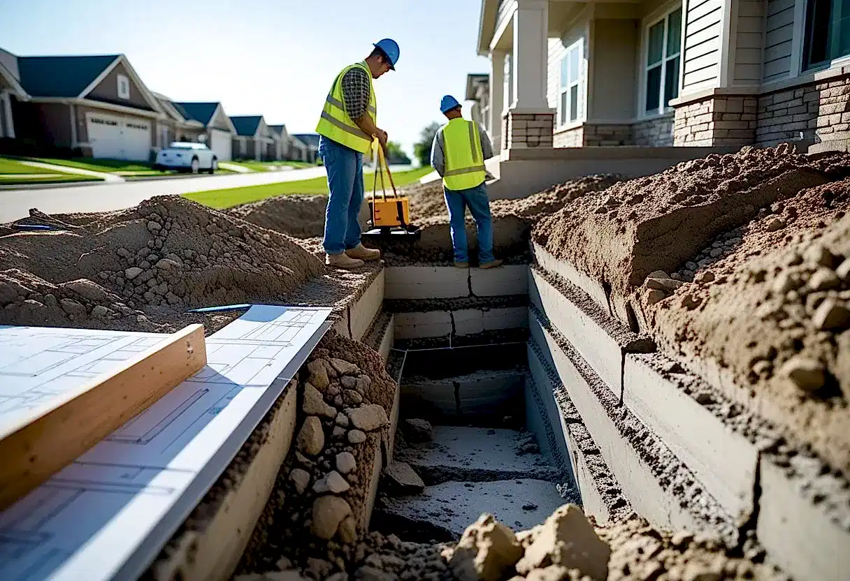 Two person constructing a house