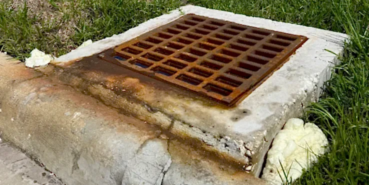 commercial-slabandsewer-stabilized Slab and sewer stabilized with polyurethane grout.<br>