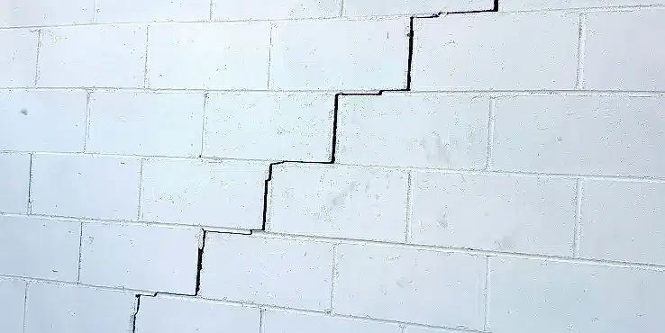 1Foundation Repair 2 - Stair-step cracks Stair-step cracks on home