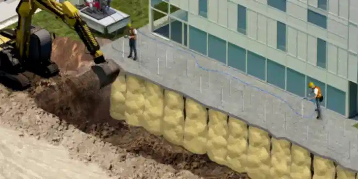commercial-excavationstabilization Animated photo of excavation stabilization of a commercial building.